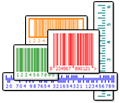 As mais populares simbologias de código de barras linear e postal são suportadas