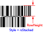 RowHeight property (RSS Expanded Stacked barcode symbol)